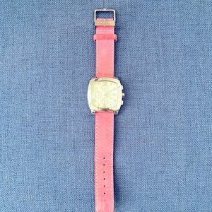 Skagen pink and silver watch